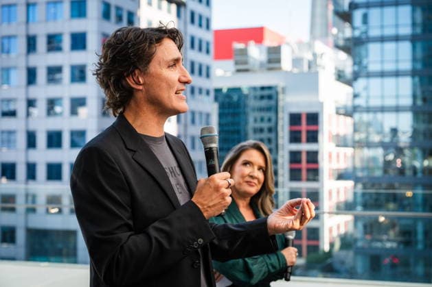 September 11, 2026, Toronto, On, Canada: Former prime minister Justin Trudeau and his former chief of staff, Katie Telford, are pictured at a launch event for their new media and entertainment production company, Hope and Hard Work, during the Toronto International Film Festival at TIFF Lightbox in Toronto, on Friday, Sept. 11, 2026. Toronto Canada - ZUMAc35_ 20260911_zaf_c35_292 Copyright: xLauraxProctorx