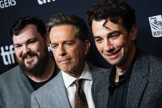 September 11, 2026, Toronto, On, Canada: Derek Johns, left to right, Ed Helms and Jay Baruchel are pictured on the red carpet for The Stunt Driver at the Toronto International Film Festival in Toronto, on Friday, Sept. 11, 2026. Toronto Canada  - ZUMAc35_ 20260911_zaf_c35_395 Copyright: xLauraxProctorx