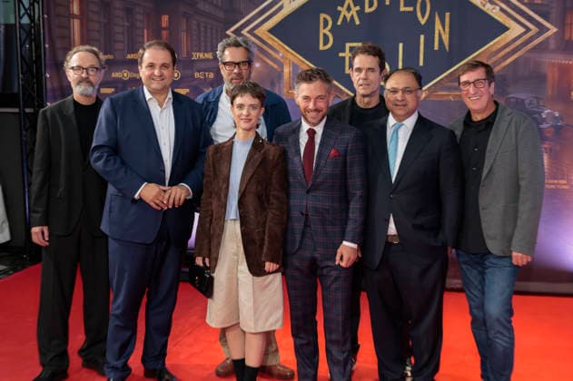 Peter Jordan, Nathanael Liminski, Achim von Borries, Liv Lisa Fries, Volker Bruch, Tom Tykwer, Nathanael Liminski and Uwe Schott at the premiere of the fifth and final season of the TV series Babylon Berlin at the Naturstrom Open-Air Cinema in Cologne, September 11, 2026 Foto:xR.xSchmiegeltx xFuturexImagex babylon_6918