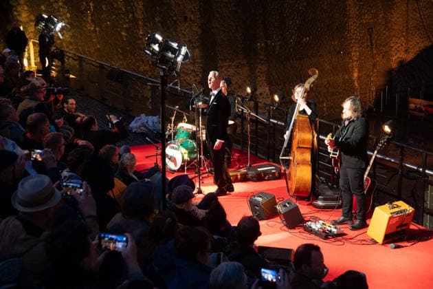 Max RAABE, singer, red carpet, Red Carpet Show, arrival, premiere of the final season of *Babylon Berlin* on September 11, 2026, at the Naturstrom Open Air Cinema in the Rheinau Harbor in Cologne,