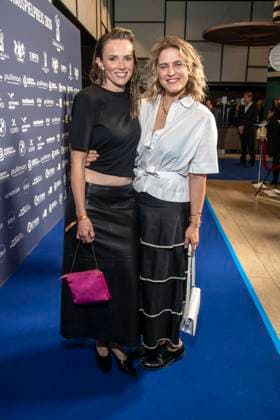 ABB ACTING AWARD: Karin Hanczewski and Morgane Ferru attend the 2026 German Acting Award ceremony at the Pullman Berlin Schweizerhof Hotel on September 11, 2025, in Berlin