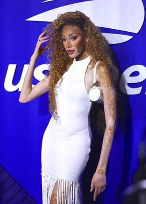 US Open - Carmelo Anthony Arrival - New York Winnie Harlow arrives at the men semi final Tiafoe vs Shelton at the US Open in New York US on September 11, 2026. Photo by Charles Guerin ABACAPRESS.COM New York City NY United States  Copyright: xGuerinxCharles ABACAx