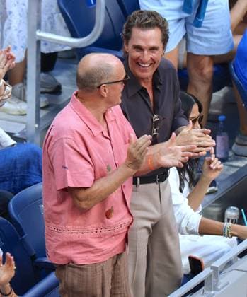 Celebs at The US Open - New York City Laura Louie, Camila Alves McConaughey, Matthew McConaughey and Woody Harrelson attend the Men Semi Final at the US Open in New York on September 11, 2026. Photo by Dylan Travis ABACAPRESS.COM New York NY United States  Copyright: xDylanxTravis ABACAx