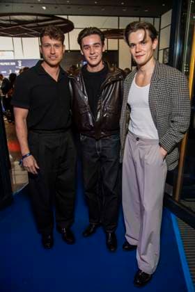 ABB ACTING AWARD: Sebastiano Schweitzer, Mike Leon, and Roman Lazhentsev attend the 15th German Acting Award ceremony in 2026 at the Pullman Berlin Schweizerhof Hotel on September 11, 2025, in Berlin