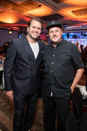 ABB ACTING AWARD: Pierre Kiwitt and James Rutherford attend the 2026 German Acting Award ceremony at the Pullman Berlin Schweizerhof Hotel on September 11, 2025, in Berlin