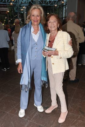 Claudia Rieschel with Iris Roy, Angela Roy’s mother, at the premiere of the musical comedy *Männerbeschaffungsmassnahmen* at the Komödie Winterhuder Fährhaus in Hamburg; four women rediscover their hopes and feelings during a seminar they attend together—a play full of music featuring many hits and evergreens, Premiere and premiere party on September 11, 2026