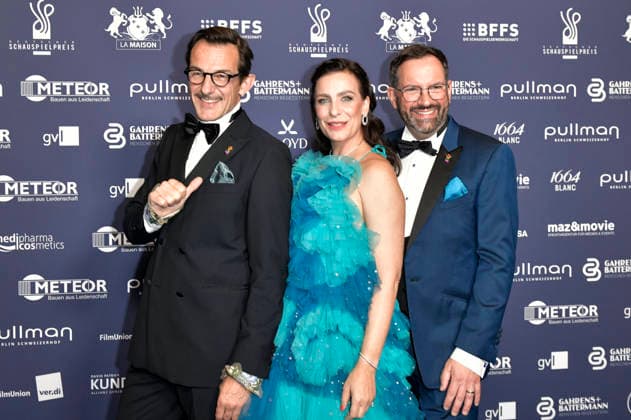Hans Werner Meyer, Nadine Heidenreich, and Christian Senger at the 2026 German Acting Awards ceremony at the Pullman Berlin Schweizerhof Hotel, Berlin, September 11, 2026 Foto:xM.xBehrensx xFuturexImagex schauspielpreis_6349