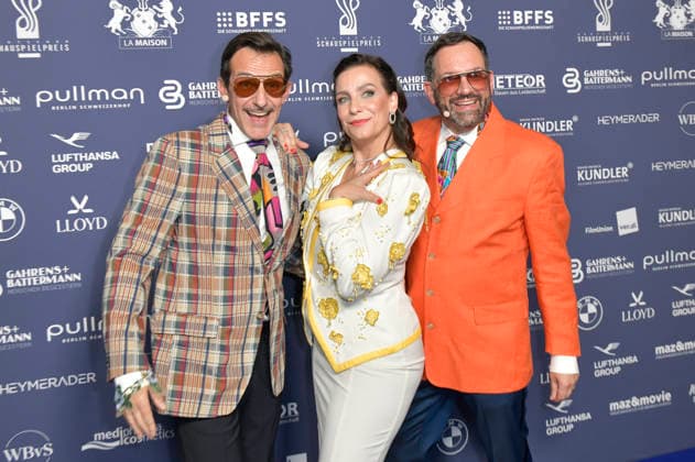 Hans Werner Meyer, Nadine Heidenreich, and Christian Senger at the 2026 German Acting Awards ceremony at the Pullman Berlin Schweizerhof Hotel, Berlin, September 11, 2026 Foto:xM.xBehrensx xFuturexImagex schauspielpreis_6394