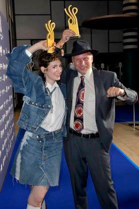 Lia von Blarer and Robert Stadlober at the 2026 German Acting Awards ceremony at the Pullman Berlin Schweizerhof Hotel, Berlin, September 11, 2026 Foto:xM.xBehrensx xFuturexImagex schauspielpreis_6411
