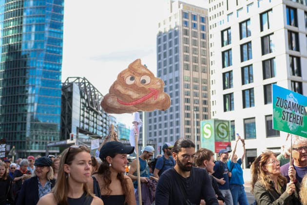 September 12, 2026, Berlin, Berlin, Germany: People attend a demonstration against the far-right Alternative for Germany (AfD) party in Berlin, Germany, September 12, 2026. According to police estimates, between 10,000 and 15,000 people took part in the demonstration, held in the aftermath of the AfDÃ¢â‚¬â ¢s strong result in the Saxony-Anhalt state elections and one week ahead of BerlinÃ¢â‚¬â ¢s state elections on September 20. Berlin Germany - ZUMAc291 20260912_zip_c291_007 Copyright: xMariaxCastrox