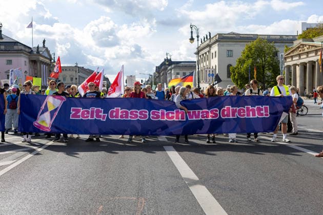 September 12, 2026, Berlin, Berlin, Germany: People attend a demonstration against the far-right Alternative for Germany (AfD) party in Berlin, Germany, September 12, 2026. According to police estimates, between 10,000 and 15,000 people took part in the demonstration, held in the aftermath of the AfDÃ¢â‚¬â ¢s strong result in the Saxony-Anhalt state elections and one week ahead of BerlinÃ¢â‚¬â ¢s state elections on September 20. Berlin Germany - ZUMAc291 20260912_zip_c291_013 Copyright: xMariaxCastrox