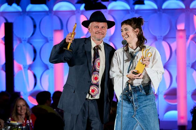 2026 German Acting Award: Winner Lia von Blarer and Winner Robert Stadlober; Stage Show: 15 Years of the German Acting Award and 20 Years of the BFFS; Pullman Berlin Schweizerhof; Date: September 11, 2026 Copyright: xEventpressx
