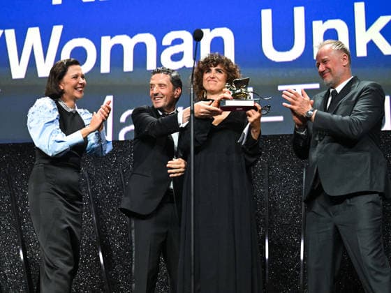 IPA88451477 - Venice, 83rd Venice International Film Festival 2026 - Night 11 - Closing Ceremony. Pictured: May el-Toukhy, Mathilde Arcel, Mikael Rieks, Pietrangelo Buttafuoco, Maggie Gyllenhaal  Copyright: xManuelexMangiarottix xPoolxPhotoxEventsx08x IPA88451477