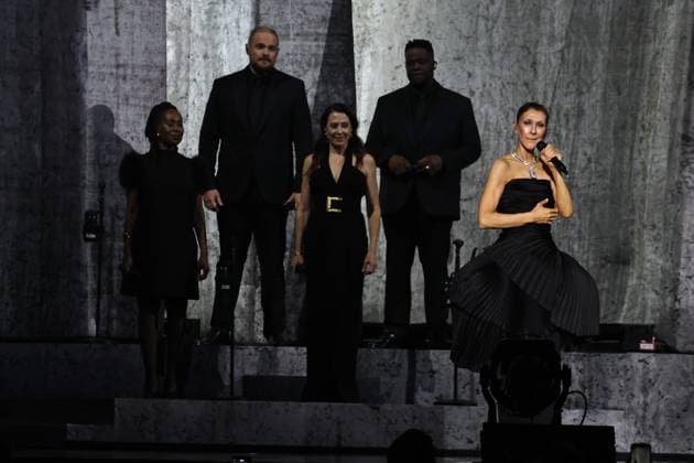 CELINE DION IN CONCERT IN PARIS PHOTOPQR LE PARISIEN Fred Dugit Nanterre 92, September 12, 2026 The first of sixteen concerts that Quebec singer Céline Dion will perform at the Plénitude Arena in Nanterre, Nanterre, Hauts-de-Seine, France, September 12, 2026 The first of sixteen concerts by Quebec singer Céline Dion at the Plénitude Arena in Nanterre Local Caption Céline Dion concert in Nanterre 92, France  Copyright: xPHOTOPQR LExPARISIEN MAXPPPxLPx xFredxDugitx(staff)x 20260912LPA0458 20260912LPA0458