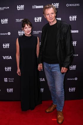 2026 Toronto International Film Festival - Evil Genius TORONTO, CANADA - SEPTEMBER 12 : Stella Stocker (L) and Liam Neeson attend the premiere of Evil Genius during the 2026 Toronto International Film Festival at Roy Thomson Hall in Toronto, Ontario, Canada on September 12, 2026. Mert Alper Dervis Anadolu Ontario Canada. Editorial use only. Please get in touch for any other usage.  Copyright: x2026xAnadoluxMertxAlperxDervisx