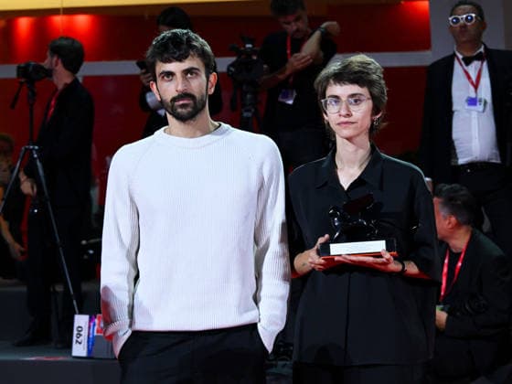 IPA88453362 - Venice, 83rd Venice International Film Festival 2026 - Night 11 - Closing Ceremony. Pictured: Yuval Abraham, Rachel Szor (Naza)  Copyright: xManuelexMangiarottix xPoolxPhotoxEventsx08x IPA88453362