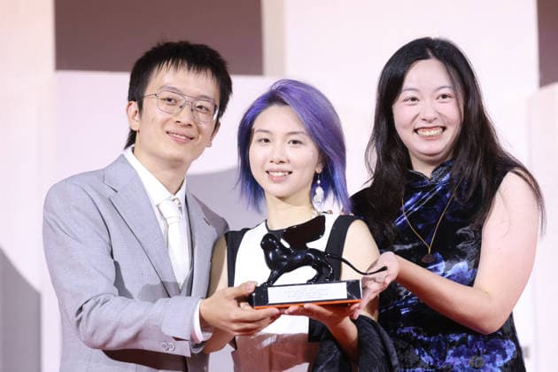 Venice 2026 Winners Photocall NB Shixin Tao, Yuqi Zhang and Qiuyu Wang pose with the Venice Immersive Grand Prize for The Pigeon Ring attending the Winners Photocall Red carpet as part of the 83th Venice International Film Festival at the Lido in Venice, Italy on September 12, 2026. Photo by Nasser Berzane ABACAPRESS.COM Venice Italy  Copyright: xBerzanexNasser ABACAx