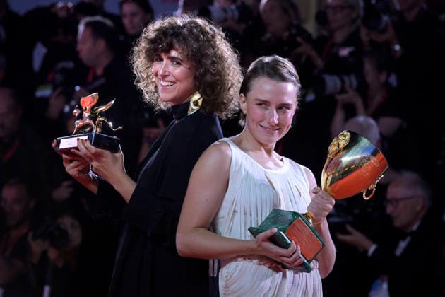 Closing Ceremony of the Venice International Film Festival Director May el Toukhy poses with the Golden Lion for Best Film for *Woman Unknown*, and actress Laleh Marzban with the Volpi Cup for Best Actress for *Falling House* following the closing gala of the Venice International Film Festival, on September 11, 2026, in Venice, Italy. The festival, the oldest in the world, celebrated its 83rd edition this year. The international jury, chaired by Maggie Gyllenhaal, presented the Golden Lion for Best Film and the other official awards: the Grand Jury Prize, Silver Lion for Best Director, Volpi Cups for Best Actress and Best Actor, Best Screenplay Award, Special Jury Prize, and the Marcello Mastroianni Award for Young Performers. SEPTEMBER 12  Copyright: xRoccoxSpazianix 7770378