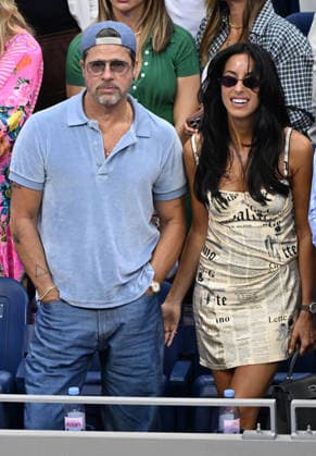 NEW YORK, NY- SEPTEMBER 12: Brad Pitt and Ines de Ramon seen at the 2026 U.S. Open Tennis Women™s Final between Elena Rybakina and Aryna Sabalenka with Rybakina securing her second major title on September 12, 2026 in Queens, New York City. Copyright: xmpi04x
