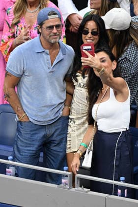 NEW YORK, NY- SEPTEMBER 12: Brad Pitt and Ines de Ramon seen at the 2026 U.S. Open Tennis Women™s Final between Elena Rybakina and Aryna Sabalenka with Rybakina securing her second major title on September 12, 2026 in Queens, New York City. Copyright: xmpi04x