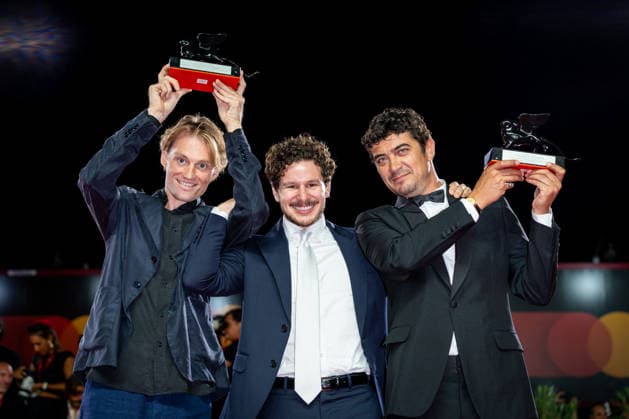 Winners Photocall during the 83rd Venice International Film Festival in Venice, Italy on 12 September 2026. Damiano Femfert, Tommaso Landucci, Riccardo Scamarcio attend the Winners Photocall during the 83rd Venice International Film Festival in Venice, Italy on 12 September 2026., Credit:Stefano Costantino TTL Stefano Costantino Avalon Italy, Venice  Copyright: xStefanoxCostantinoxTTLx xStefanoxCostantinox xAvalonx 1134037244