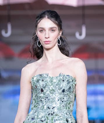 NY: Pamella Roland Fashion show Spring Summer 27 Model walks runway for Pamella Roland Spring Summer 2027 show during SS27 Fashion Week at Metropolitan Pavilion in New York, NY on September 11, 2026. New York New York United States Copyright: LevxRadin