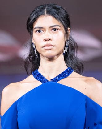 NY: Pamella Roland Fashion show Spring Summer 27 Model walks runway for Pamella Roland Spring Summer 2027 show during SS27 Fashion Week at Metropolitan Pavilion in New York, NY on September 11, 2026. New York New York United States Copyright: LevxRadin