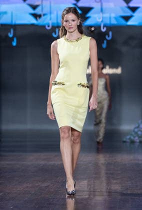NY: Pamella Roland Fashion show Spring Summer 27 Model walks runway for Pamella Roland Spring Summer 2027 show during SS27 Fashion Week at Metropolitan Pavilion in New York, NY on September 11, 2026. New York New York United States Copyright: LevxRadin