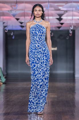 NY: Pamella Roland Fashion show Spring Summer 27 Model walks runway for Pamella Roland Spring Summer 2027 show during SS27 Fashion Week at Metropolitan Pavilion in New York, NY on September 11, 2026. New York New York United States Copyright: LevxRadin