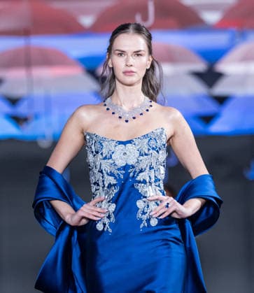 NY: Pamella Roland Fashion show Spring Summer 27 Model walks runway for Pamella Roland Spring Summer 2027 show during SS27 Fashion Week at Metropolitan Pavilion in New York, NY on September 11, 2026. New York New York United States Copyright: LevxRadin