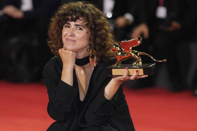 Photo: IPP, Cifala, Daniele, Lido di Venezia, September 12, 2026, Film Festival, 83rd Venice Film Festival. Pictured: May el Toukhy with the Golden Lion for the film *Woman Unknown*. Winners Photocall, The 83rd Ven