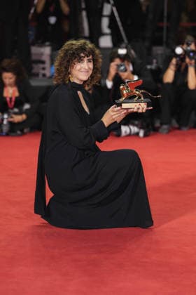 Photo: IPP, Cifala, Daniele, Lido di Venezia, September 12, 2026, Film Festival, 83rd Venice Film Festival. Pictured: May el Toukhy with the Golden Lion for the film *Woman Unknown*. Winners Photocall, The 83rd Ven