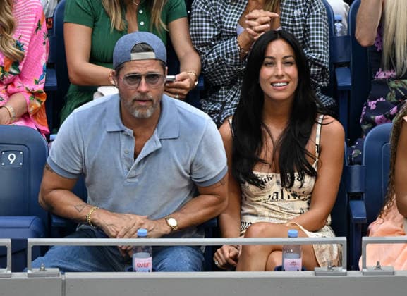 NEW YORK, NY- SEPTEMBER 12: Brad Pitt and Ines de Ramon seen at the 2026 U.S. Open Tennis Women™s Final between Elena Rybakina and Aryna Sabalenka with Rybakina securing her second major title on September 12, 2026 in Queens, New York City. Copyright: xmpi04x