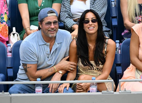NEW YORK, NY- SEPTEMBER 12: Brad Pitt and Ines de Ramon seen at the 2026 U.S. Open Tennis Women™s Final between Elena Rybakina and Aryna Sabalenka with Rybakina securing her second major title on September 12, 2026 in Queens, New York City. Copyright: xmpi04x