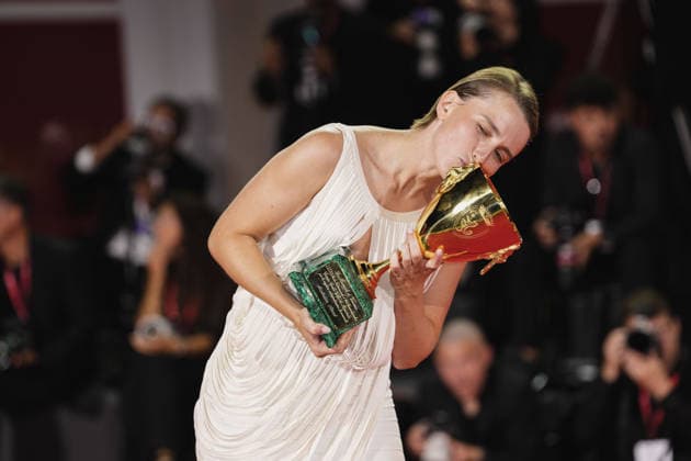 IPP Photo: Daniele Cifala, Venice, September 12, 2026, Venice Film Festival, 83rd Edition. Winners Photocall featuring the Golden Lion winners. Pictured: Mathilde Arcel, awarded the Volpi Cup. Winners Photocall: The 83rd Ven