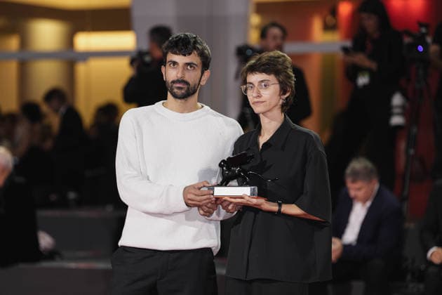 IPP Photo by Daniele Cifala, Venice, September 12, 2026, Venice Film Festival, 83rd Edition: Winners Photocall featuring the Golden Lion winners; pictured are Israeli directors Yuval Abraham and Rachel Szor. Winners Photocall: The 83rd Ven