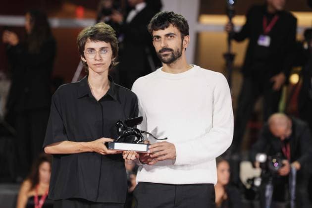 IPP Photo by Daniele Cifala, Venice, September 12, 2026, Venice Film Festival, 83rd Edition: Winners Photocall featuring the Golden Lion winners; pictured are Israeli directors Yuval Abraham and Rachel Szor. Winners Photocall: The 83rd Ven