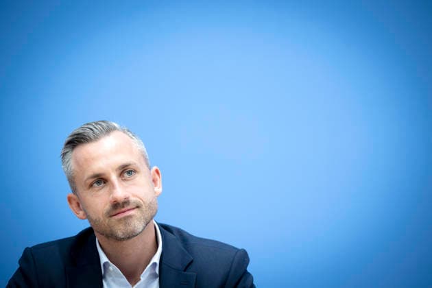 Ulrich Siegmund, Federal Press Conference DEU, Germany, Berlin, September 7, 2026 Ulrich Siegmund, AfD lead candidate for the AfD (Alternative for Germany) in Saxony-Anhalt during the federal press conference on the state election in Saxony-Anhalt held in Berlin, Germany. U