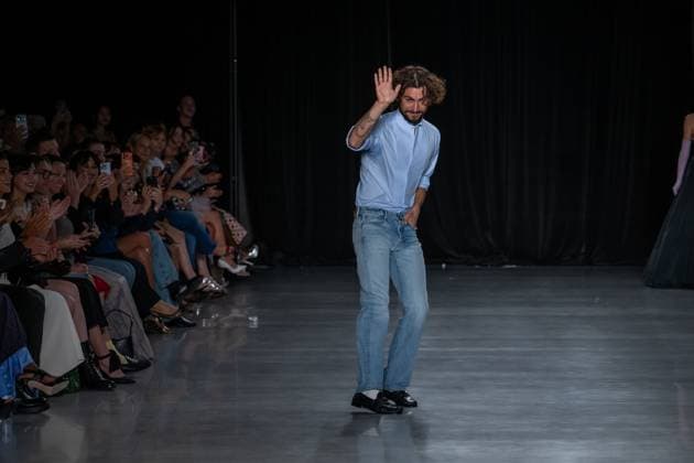 September 11, 2026, New York, New York, United States: Designer Christian Cowan walks the runway finale.Models walk the runway at the Christian Cowan fashion show during New York Fashion Week at The Glasshouse on September 11, 2026 in New York City. New York United States  - ZUMAs197 20260911_aaa_s197_1093 Copyright: xRonxAdarx