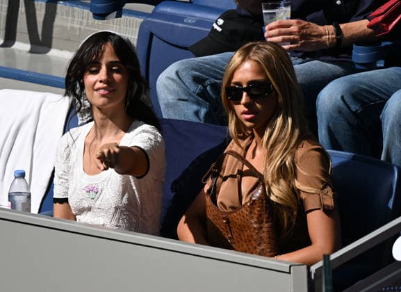 FLUSHING NY- SEPTEMBER 13: Camila Cabello and Tate McRae are seen watching Alexander Zverev Vs Ben Shelton at the finals in Arthur Ashe Stadium during The 2026 US Open at the USTA Billie Jean King National Tennis Center on September 13, 2026 in Flushing Queens. Copyright: xmpi04x