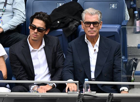 FLUSHING NY- SEPTEMBER 13: Pierce Brosnan is seen watching Alexander Zverev Vs Ben Shelton at the finals in Arthur Ashe Stadium during The 2026 US Open at the USTA Billie Jean King National Tennis Center on September 13, 2026 in Flushing Queens. Copyright: xmpi04x