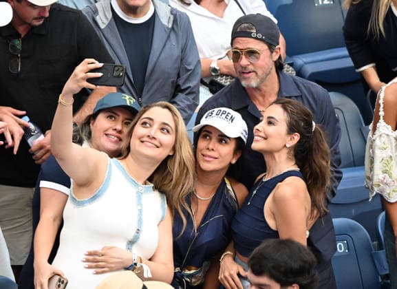 FLUSHING NY- SEPTEMBER 13: Brad Pitt is seen watching Alexander Zverev reacts after defeating Ben Shelton at the finals in Arthur Ashe Stadium during The 2026 US Open at the USTA Billie Jean King National Tennis Center on September 13, 2026 in Flushing Queens. Copyright: xmpi04x