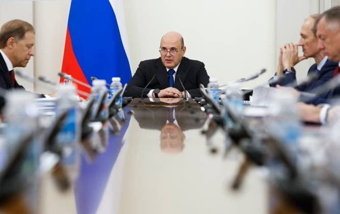 Russia Mishustin Deputies 9243074 14.09.2026 Russian Prime Minister Mikhail Mishustin chairs a meeting with his deputies in Moscow, Russia. Dmitry Astakhov Sputnik Moscow Russia  Copyright: xDmitryxAstakhovx