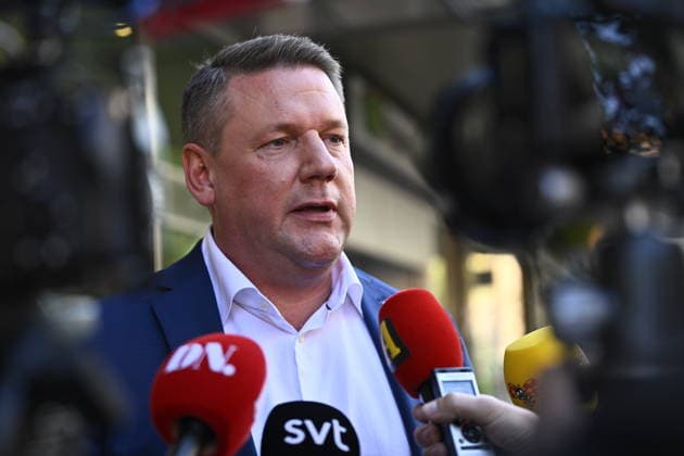 STOCKHOLM, SWEDEN 20260914 Social Democratic Party Secretary Tobias Baudin (S) at the Social Democratic Party headquarters on Sveavägen, the day after the election STOCKHOLM SWEDEN x12270x  Copyright: xMartinxPahlmblad TTx DAGEN EFTER VALET (S) 5_xC4cGw3Bk