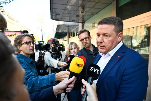 STOCKHOLM, SWEDEN 20260914 Social Democratic Party Secretary Tobias Baudin (S) at the Social Democratic Party headquarters on Sveavägen, the day after the election STOCKHOLM, SWEDEN x12270x  Copyright: xMartinxPahlmblad TTx DAGEN EFTER VALET (S) xjgejftgp08