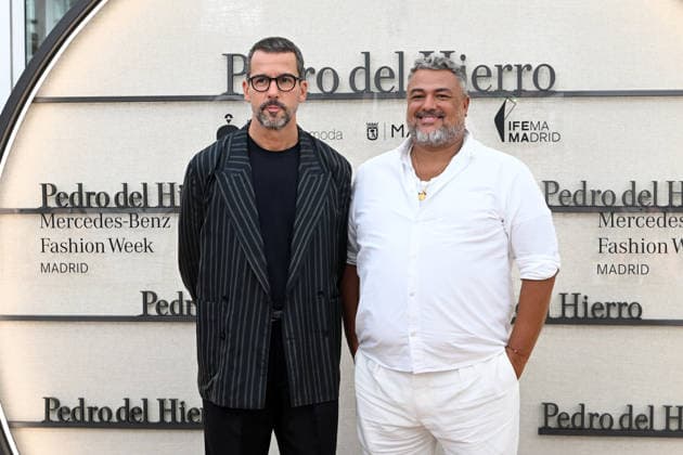 The Pedro del Hierro brand presents its Hamani collection at Mercedes-Benz Fashion Week Madrid. Designers Álex Miralles and Nacho Aguayo pose at a photocall during the presentation of the Hamani collection by the Pedro del Hierro brand on September 14, 2026, in Madrid, Spain. The collection takes its inspiration from the Japanese tradition of contemplating the cherry blossoms, celebrating ephemeral beauty, digital disconnection, and time as a true luxury CELEBRITIES PHOTOCALL FASHION FASHION WEEK RUNWAY CIBELES José Madrid Madrid, Spain  Copyright: xJosÃ xOlivax 7773710