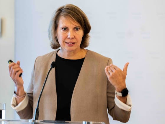 September 14, 2026 Press Conference to Present Study Findings: Study Author Bernadette Allinger of FORBA at the press conference on September 14, 2026, to present the findings of the new FORBA study Women on Supervisory Boards at the Palais Dietrichstein in Vienna, Vienna, Austria