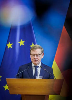 Johann Wadephul (CDU), Federal Minister of Foreign Affairs, photographed during his trip to Hungary. Here with Foreign Minister Anita Orban. Photographed on behalf of the Federal Foreign Office in Budapest, Hungary. Copyright: xThomasxKoehlerx
