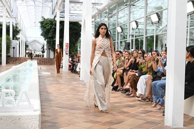 Simorra Fashion Show at Mercedes-Benz Fashion Week Madrid Model Lucía Rivera walks the runway for Simorra at Mercedes-Benz Fashion Week Madrid on September 14, 2026, in Madrid, Spain CELEBRITIES FASHION SHOW SIMORRA FASHION José Madrid Madrid Spain  Copyright: xJosÃ xOlivax 7774508