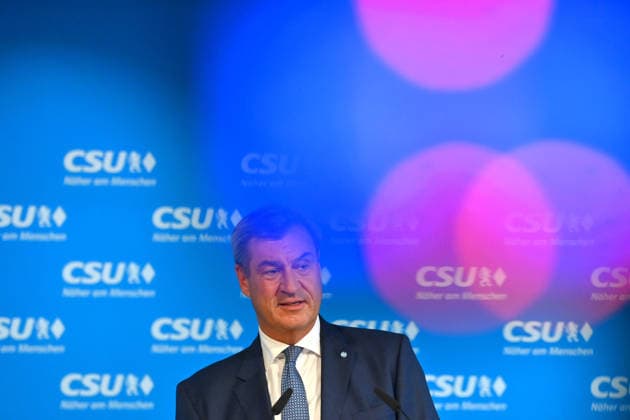 Markus SOEDER, Minister-President of Bavaria and CSU Chairman, single image, cropped shot, portrait, press conference following the CSU Party Executive Committee s closed-door meeting on September 14, 2026, at the CSU State Headquarters in Munich